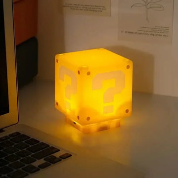 11cm Game Marios Bros Anime LED Question Mark Brick Night Light USB Charging Desk Lamp Light for Kids Birthday X-mas Gifts Toys